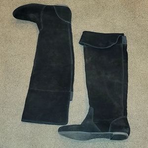 GIANNI BINI SUEDE TALL BLACK BOOTS